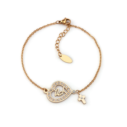 Pulseira Virgem Maria em Aço