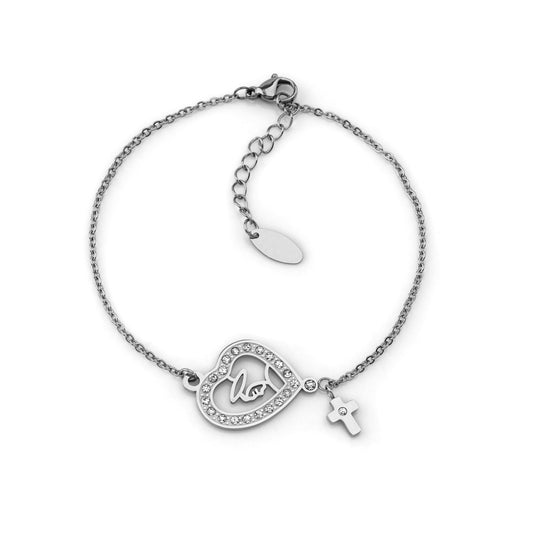 Pulseira Virgem Maria em Aço