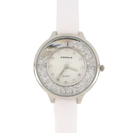 Relógio Crystal em Pele Sintética