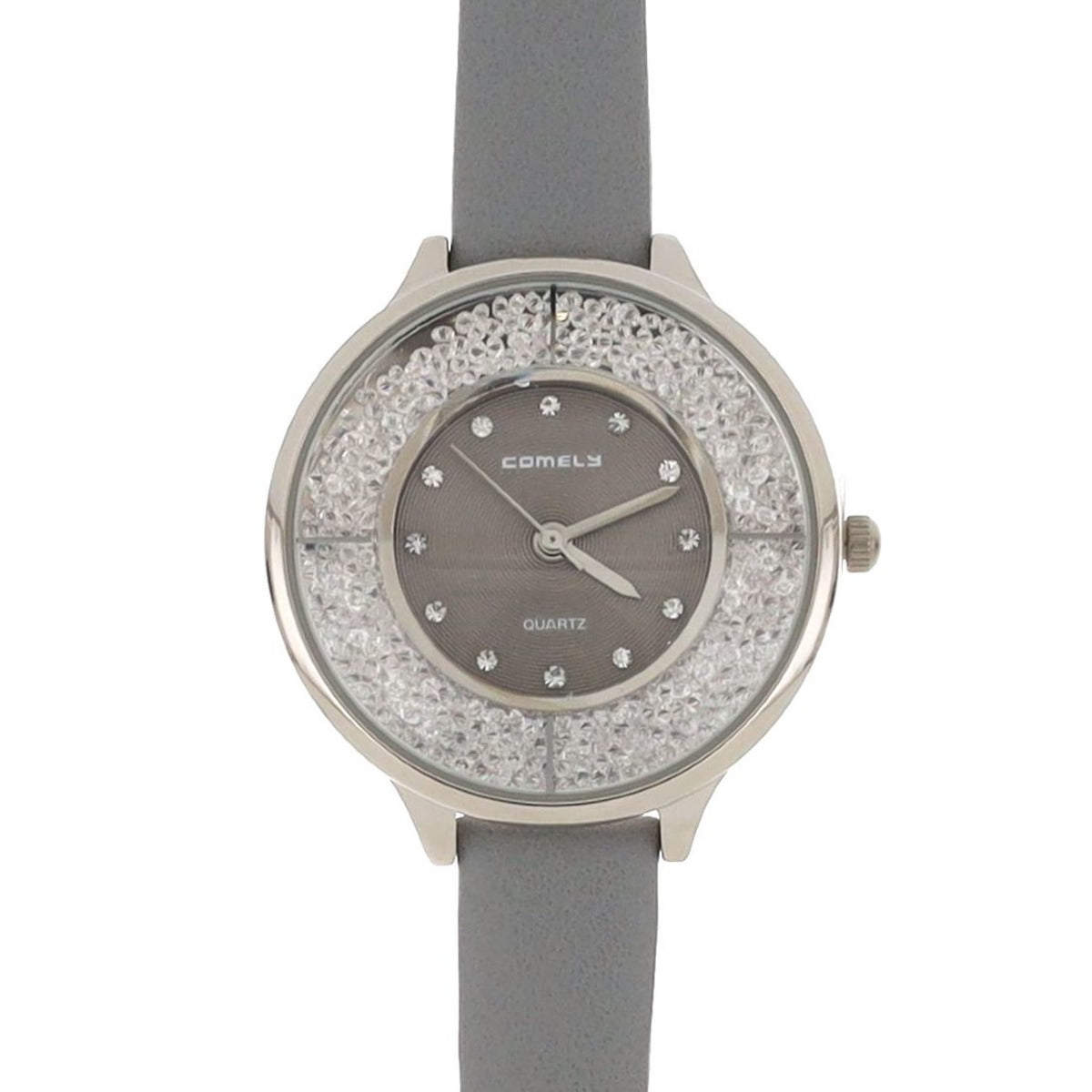 Relógio Crystal em Pele Sintética