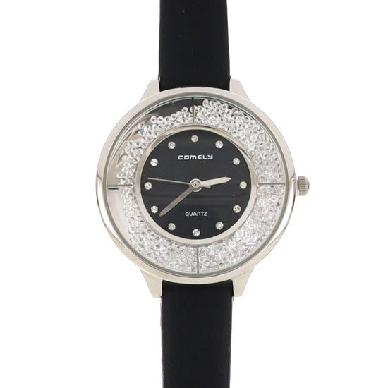 Relógio Crystal em Pele Sintética