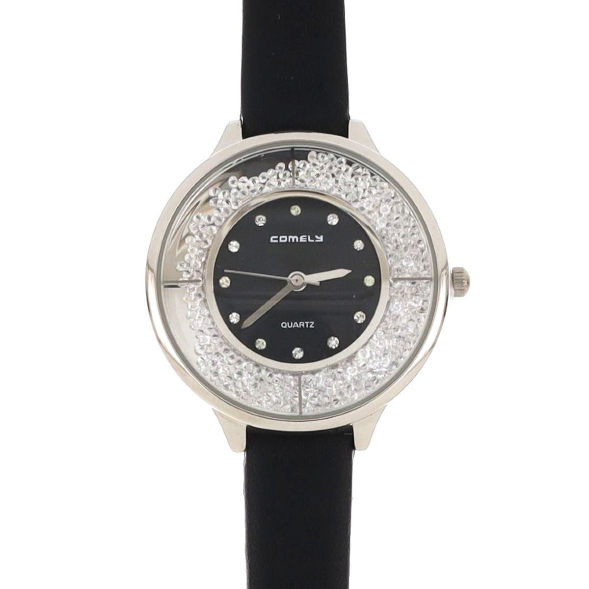 Relógio Crystal em Pele Sintética