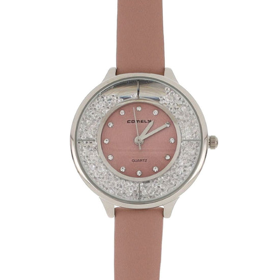 Relógio Crystal em Pele Sintética