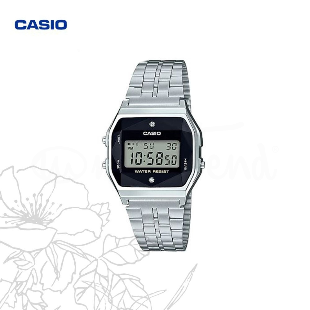Relógio Casio Vintage A159WAD-1DF Diamond - Prateado