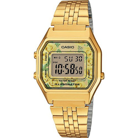 Relógio Casio Gold Flowers LA680WEGA-9CEF